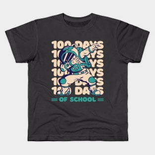 100 days of school typography featuring Astronauts dabbing #1 Kids T-Shirt